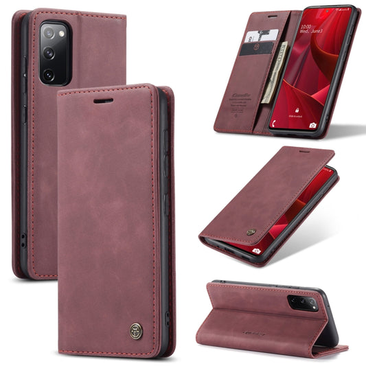 For Samsung Galaxy S20 FE CaseMe 013 Multifunctional Horizontal Flip Leather Case with Holder & Card Slot & Wallet(Wine Red) - Galaxy S20 FE Cases by CaseMe | Online Shopping UK | buy2fix