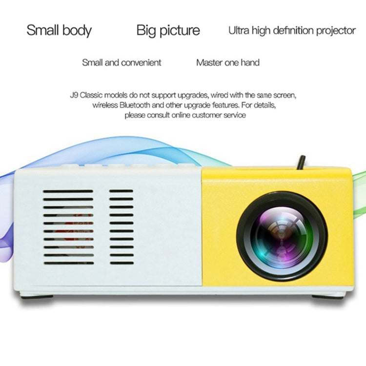 J9 1920x1080P 15 ANSI Portable Home Theater Mini LED HD Digital Projector, Basic Version, US Plug(Black White) - Consumer Electronics by buy2fix | Online Shopping UK | buy2fix