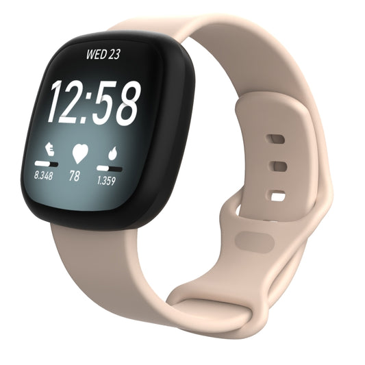For Fitbit Versa 3 / Sense Silicone Watch Band, Size: S(Sand Pink) - Smart Wear by buy2fix | Online Shopping UK | buy2fix