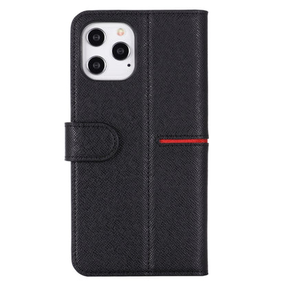 For iPhone 12 Pro Max GEBEI Top-grain Leather Horizontal Flip Protective Case with Holder & Card Slots & Wallet & Photo Frame(Black) - iPhone 12 Pro Max Cases by GEBEI | Online Shopping UK | buy2fix