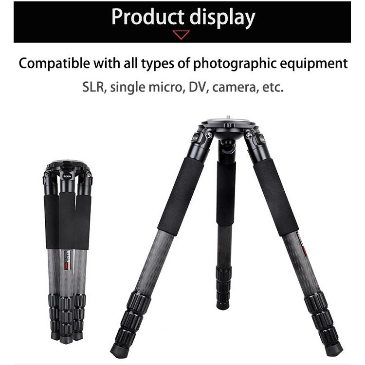 BEXIN ST424C Rugged Camcorder Photographic Carbon Fiber Big Tripod, Max Tube: 40mm - Tripods by BEXIN | Online Shopping UK | buy2fix