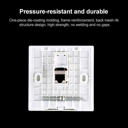 CAT.6 Shielded Pass-through Network Module, Dual Ports Panel + Shielded Pass-through + Telephone Socket (Grey) - Lan Cable and Tools by buy2fix | Online Shopping UK | buy2fix