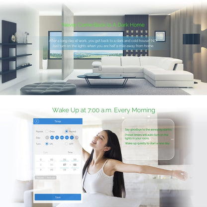 WS-US-02 EWeLink APP & Touch Control 2A 2 Gangs Tempered Glass Panel Smart Wall Switch, AC 90V-250V, US Plug - Consumer Electronics by buy2fix | Online Shopping UK | buy2fix