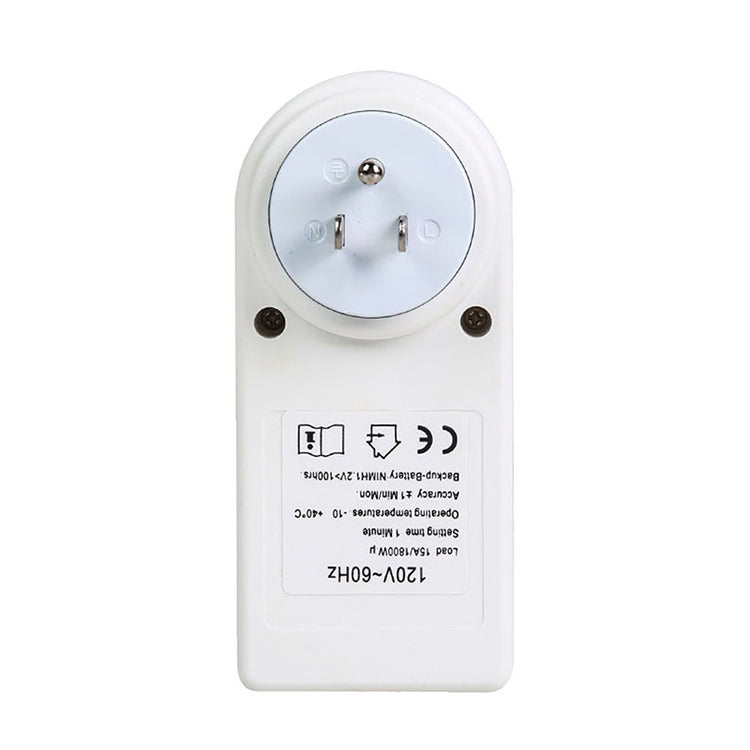 AC 120V Smart Home Plug-in LCD Display Clock Summer Time Function 12/24 Hours Changeable Timer Switch Socket, US Plug - Consumer Electronics by buy2fix | Online Shopping UK | buy2fix