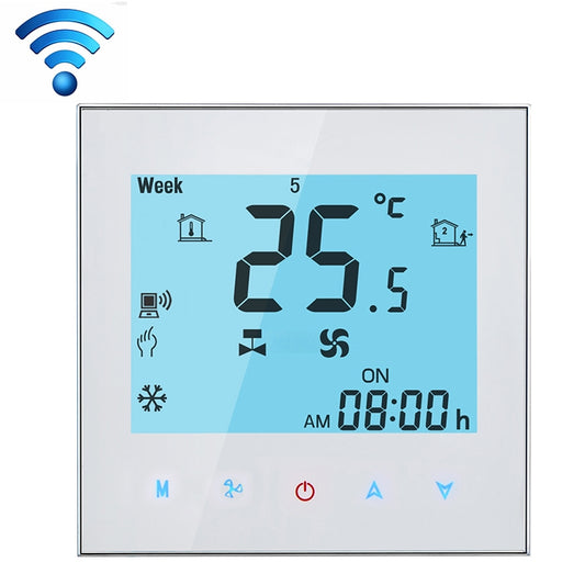 LCD Display Air Conditioning 4-Pipe Programmable Room Thermostat for Fan Coil Unit, Supports Wifi (White) - Consumer Electronics by buy2fix | Online Shopping UK | buy2fix