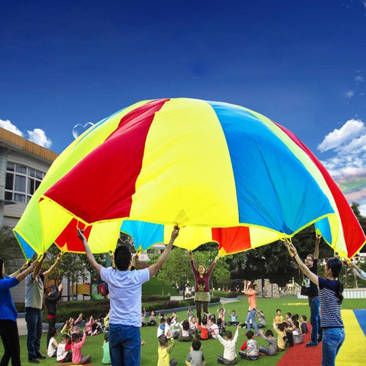 7m Children Outdoor Game Exercise Sport Toys Rainbow Umbrella Parachute Play Fun Toy with 32 Handle Straps for Families / Kindergartens / Amusement Parks - Toy Sports by buy2fix | Online Shopping UK | buy2fix