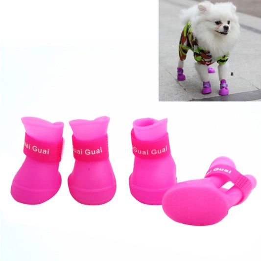 Lovely Pet Dog Shoes Puppy Candy Color Rubber Boots Waterproof Rain Shoes, L, Size:  5.7 x 4.7cm(Pink) - Home & Garden by buy2fix | Online Shopping UK | buy2fix