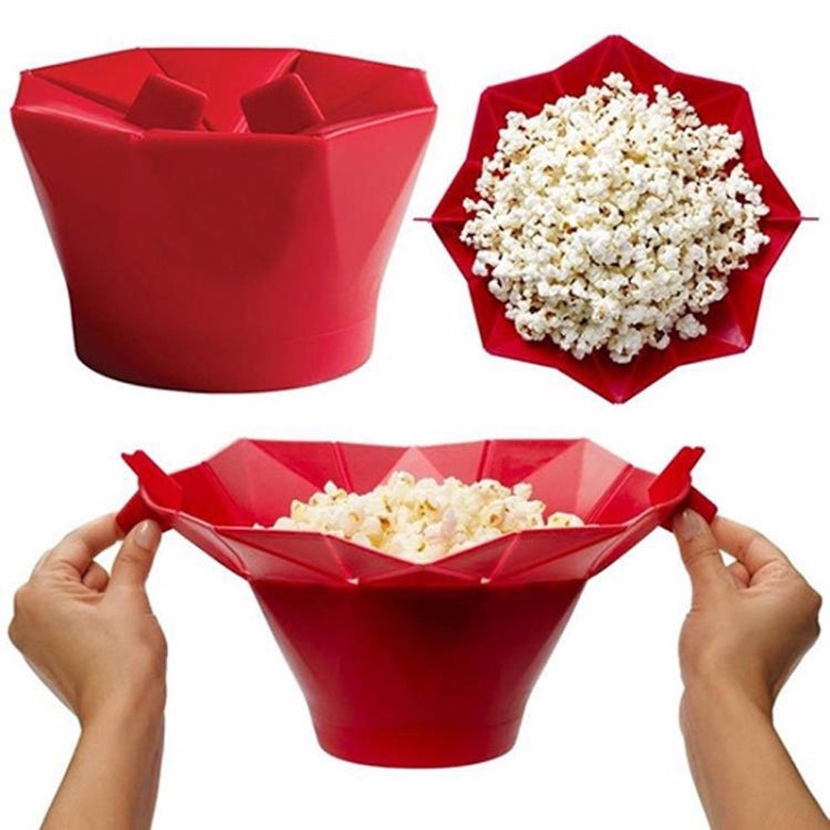 2 PCS Creative Foldable Silicone Microwave Popcorn Maker(Red) - Home & Garden by buy2fix | Online Shopping UK | buy2fix
