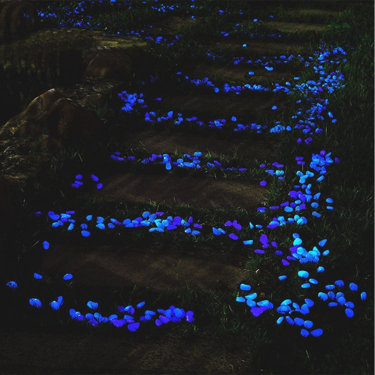 100 PCS Glow in The Dark Garden Pebbles for Walkways & Decoration and Plants Luminous Stones(Blue) - Home & Garden by buy2fix | Online Shopping UK | buy2fix