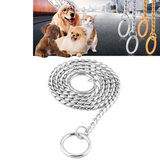 Pet Collars Pet Neck Strap Dog Neckband Snake Chain Dog Chain  Solid  Metal Chain Dog Collar，Length:40cm(Silver) - Home & Garden by buy2fix | Online Shopping UK | buy2fix
