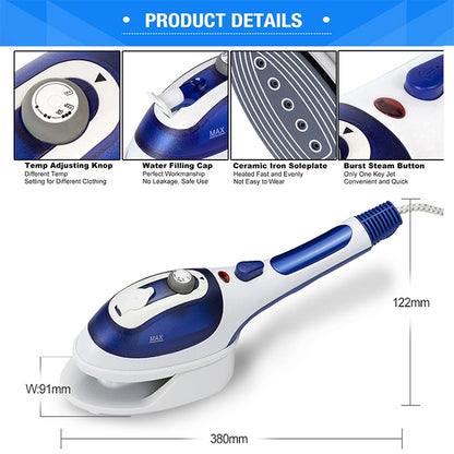 Multifunction Household Handheld Steamer Travel Portable Hand - Held Steam Hanging Hot Machine Ceramic Bottom with Flannelette Brush & Hair Brush & Measuring Cup,EU Plug(Purple) - Home & Garden by buy2fix | Online Shopping UK | buy2fix