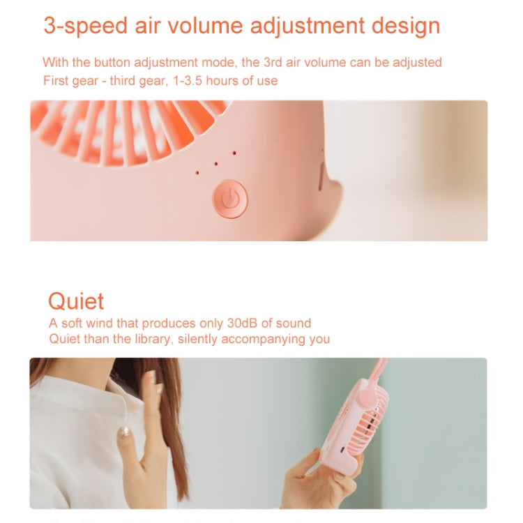 WT-F14 1200 mAh Rabbit Shape Mini Portable Fan with 3 Speed Control(Pink) - Consumer Electronics by buy2fix | Online Shopping UK | buy2fix