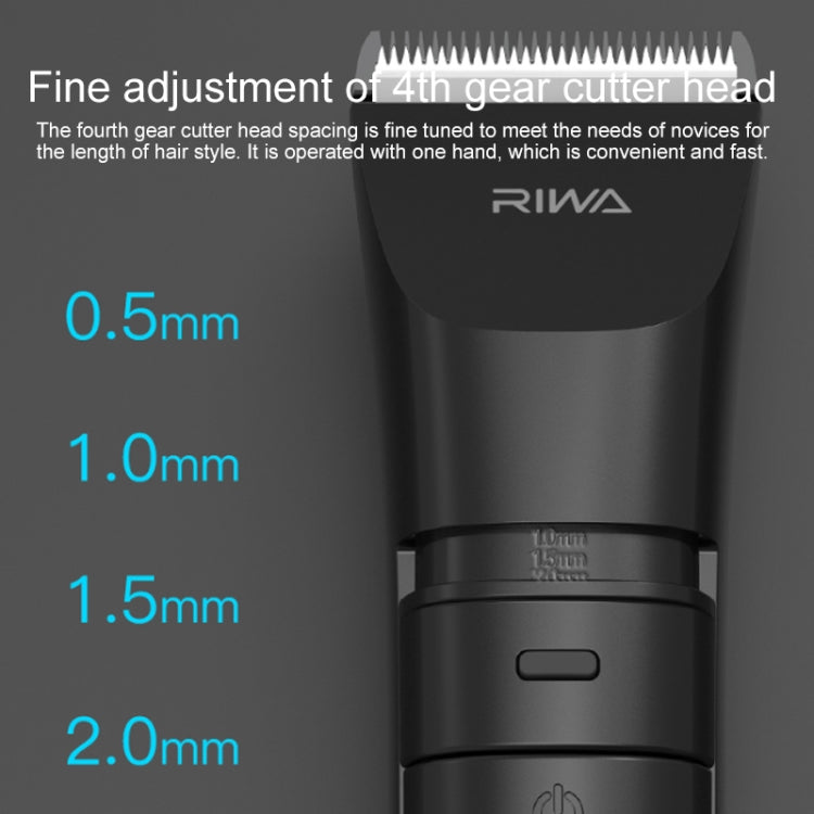 Original Xiaomi Youpin RIWA Electric Hair Clipper RE-6110 Full Body Washing Rechargeable Variable Speed Hair Trimmer(Black) - Hair Trimmer by Xiaomi | Online Shopping UK | buy2fix