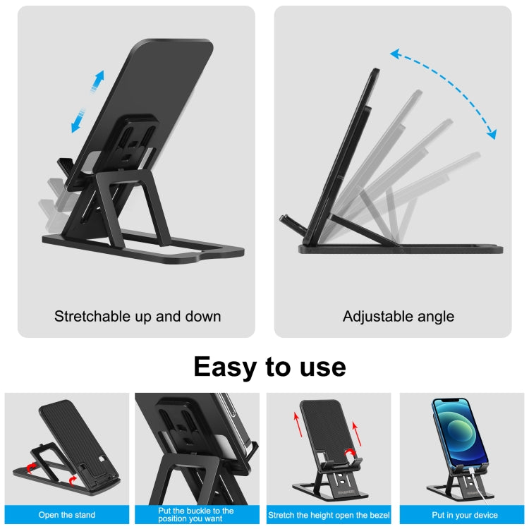 HAWEEL Adjustable Lifting Folding Portable Live Broadcast Desktop Plastic Holder(Black) - Consumer Electronics by HAWEEL | Online Shopping UK | buy2fix