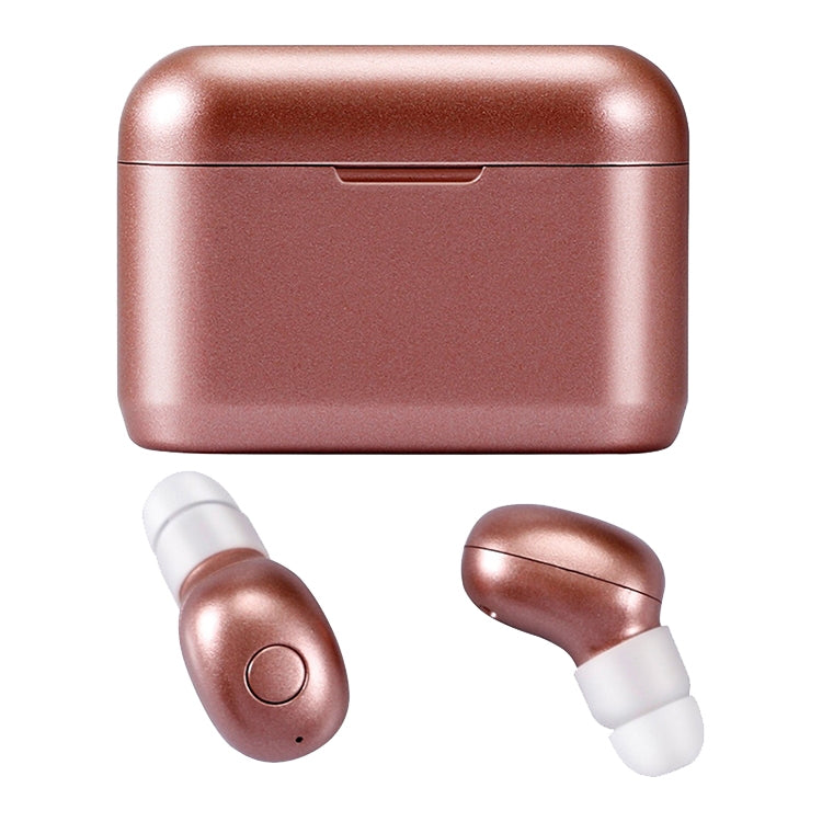 DT-4 IPX Waterproof Bluetooth 5.0 Wireless Bluetooth Earphone with 350mAh Magnetic Charging Box, Support for Calling(Rose Gold) - Bluetooth Earphone by buy2fix | Online Shopping UK | buy2fix