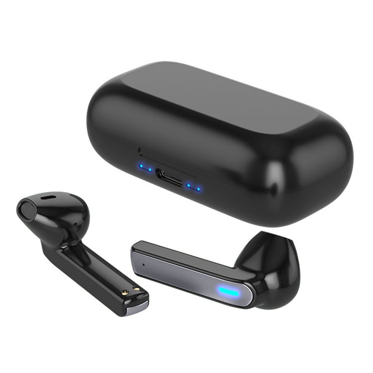 BQ02 TWS Semi-in-ear Touch Bluetooth Earphone with Charging Box & Indicator Light, Supports HD Calls & Intelligent Voice Assistant (Black) - TWS Earphone by buy2fix | Online Shopping UK | buy2fix