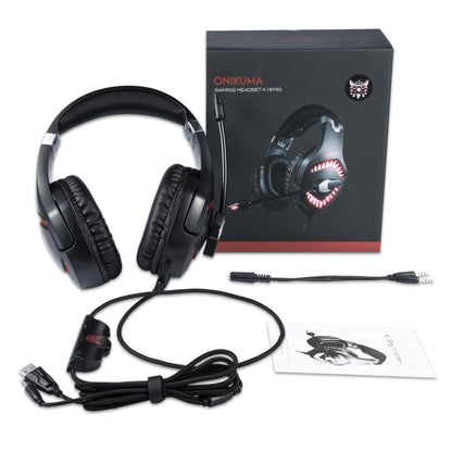 ONIKUMA K1 PRO Stereo Surround Gaming Headphone with Microphone & LED Lights(Black Red) - Multimedia Headset by ONIKUMA | Online Shopping UK | buy2fix