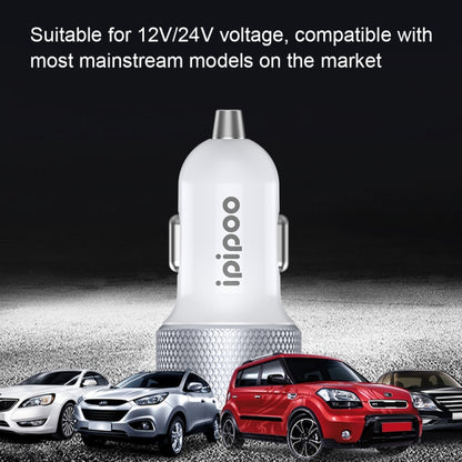 ipipoo XP-2 Dual USB Car Fast Charging Charger with Android Line(Black) - In Car by ipipoo | Online Shopping UK | buy2fix
