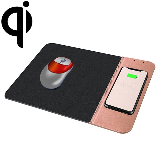 OJD-36 QI Standard 10W Lighting Wireless Charger Rubber Mouse Pad, Size: 26.2 x 19.8 x 0.65cm (Rose Gold) - Apple Accessories by buy2fix | Online Shopping UK | buy2fix