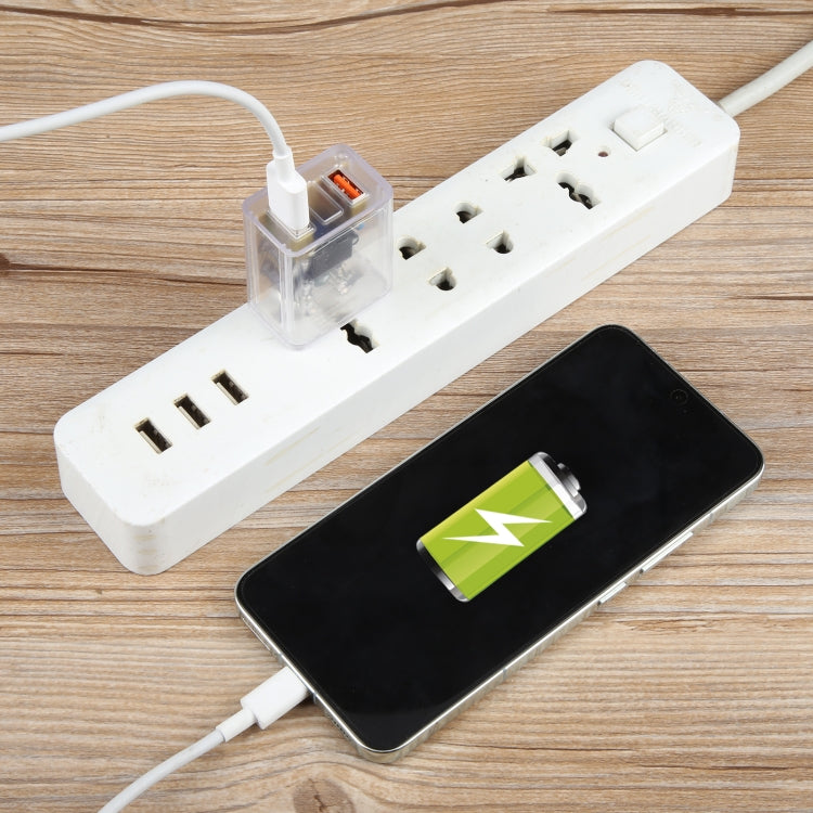 64-22 2A Dual USB Transparent Charger, specification: US Plug - USB Charger by buy2fix | Online Shopping UK | buy2fix