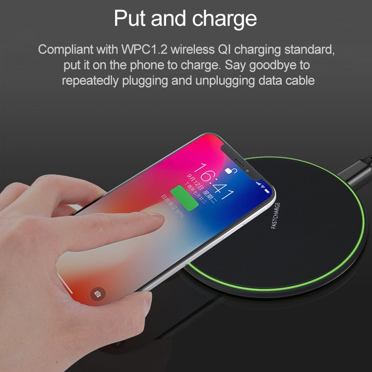 KD-1 Ultra-thin 10W Normal Charging Wireless Charger (Black) - Apple Accessories by buy2fix | Online Shopping UK | buy2fix