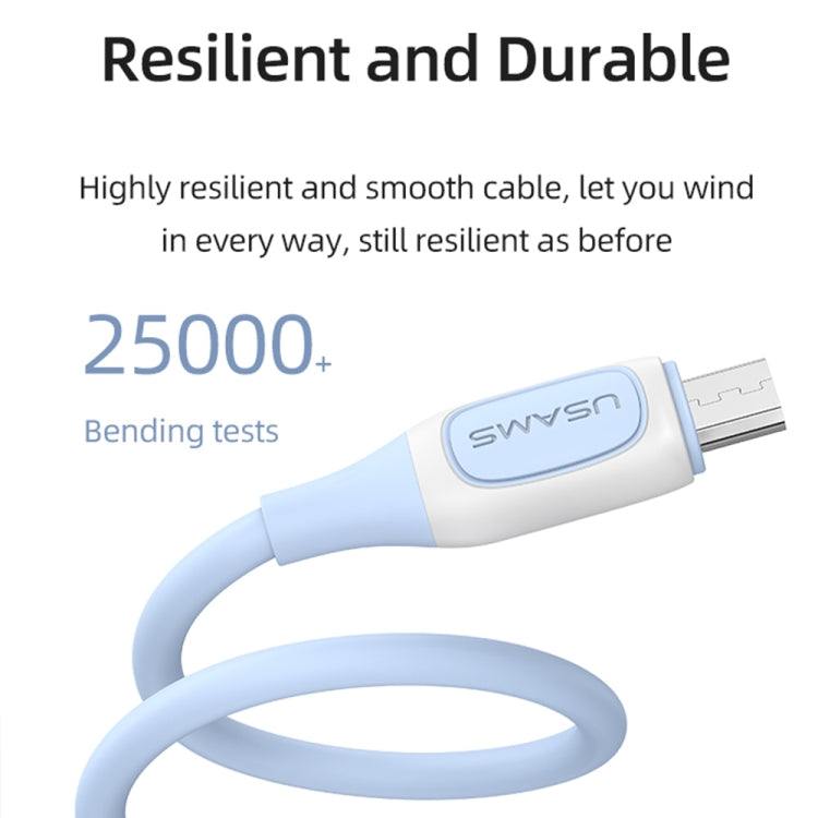 USAMS US-SJ597 Jelly Series USB to Micro USB Two-Color Data Cable, Cable Length: 1m (Purple) -  by USAMS | Online Shopping UK | buy2fix