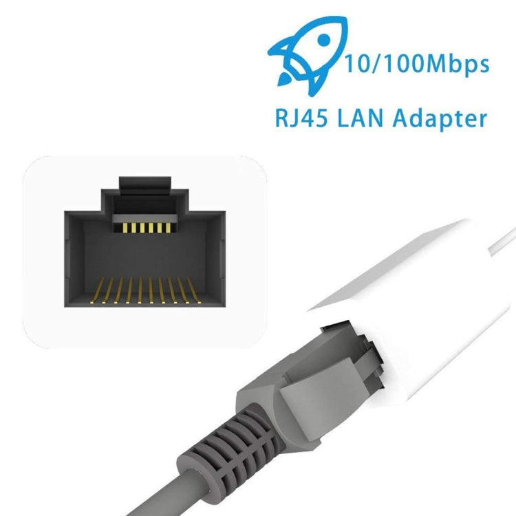 NK107A1 8 Pin to RJ45 Ethernet LAN Network Adapter Cable for iPhone / iPad Series, Total Length: 16cm(White) - Converter & Adapter by buy2fix | Online Shopping UK | buy2fix