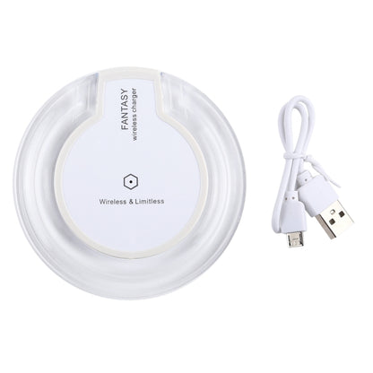 FANTASY 5V 1A Output Qi Standard Ultra-thin Wireless Charger with Charging Indicator, Support QI Standard Phones(White) - Wireless Charger by buy2fix | Online Shopping UK | buy2fix