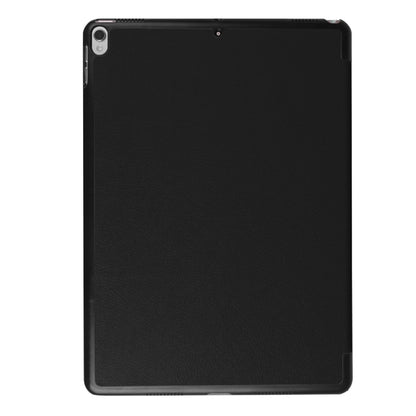 For iPad Pro 10.5 inch PU Litchi Texture 3-folding Smart Case Clear Back Cover with Holder(Black) - iPad Pro 10.5 inch Cases by buy2fix | Online Shopping UK | buy2fix