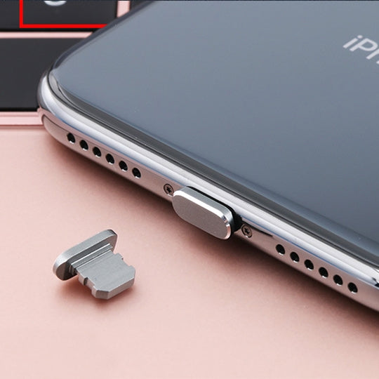 2pcs Universal 8 Pin Charging Port Metal Anti-Dust Plug for iPhone(Grey) - Apple Accessories by buy2fix | Online Shopping UK | buy2fix