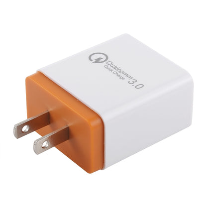 AR-QC-03 2.1A 3 USB Ports Quick Charger Travel Charger, US Plug (Orange) - Apple Accessories by buy2fix | Online Shopping UK | buy2fix