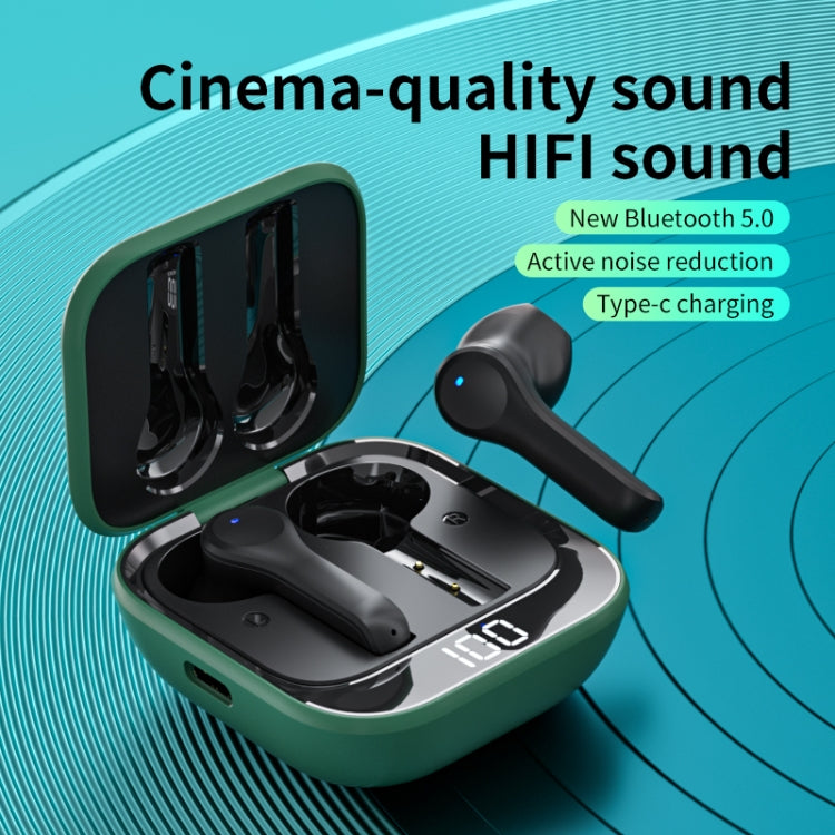 K08 Wireless Bluetooth 5.0 Noise Cancelling Stereo Binaural Earphone with Charging Box & LED Digital Display (Black) - Bluetooth Earphone by buy2fix | Online Shopping UK | buy2fix