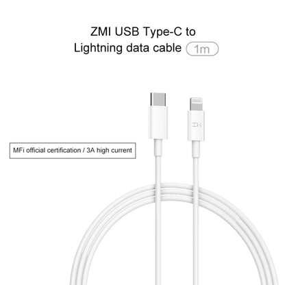 Original Xiaomi AL870C ZMI Type-C / USB-C to 8 Pin Charging Cable, Length: 1m(White) - MFI Cable by Xiaomi | Online Shopping UK | buy2fix