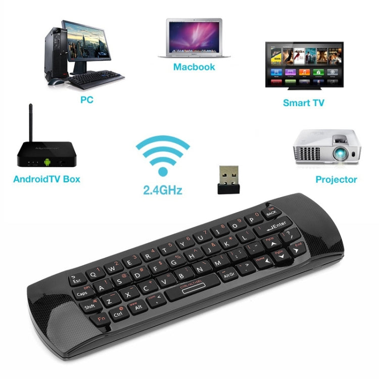 Rii i25 Air Mouse 2.4GHz Wireless Keyboard with IR Remote Controller for PC, Android TV Box / Smart TV, Game Devices(Black) -  by buy2fix | Online Shopping UK | buy2fix