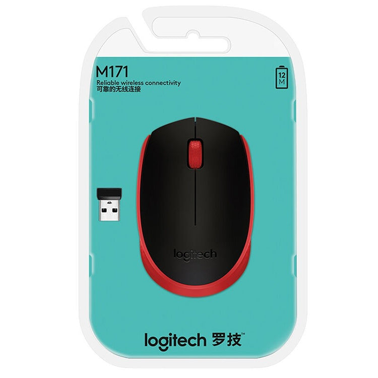 Logitech M171 1000DPI USB Wireless Mouse with 2.4G Receiver (Red) - Wireless Mice by Logitech | Online Shopping UK | buy2fix