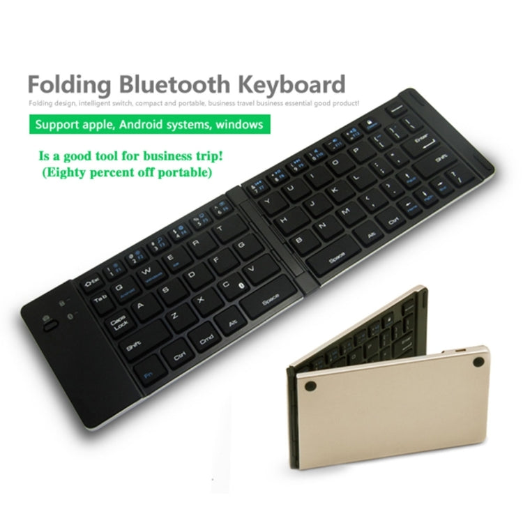 F66 Foldable Bluetooth Wireless 66 Keys Keyboard, Support Android / Windows / iOS (Rose Gold) - Wireless Keyboard by buy2fix | Online Shopping UK | buy2fix
