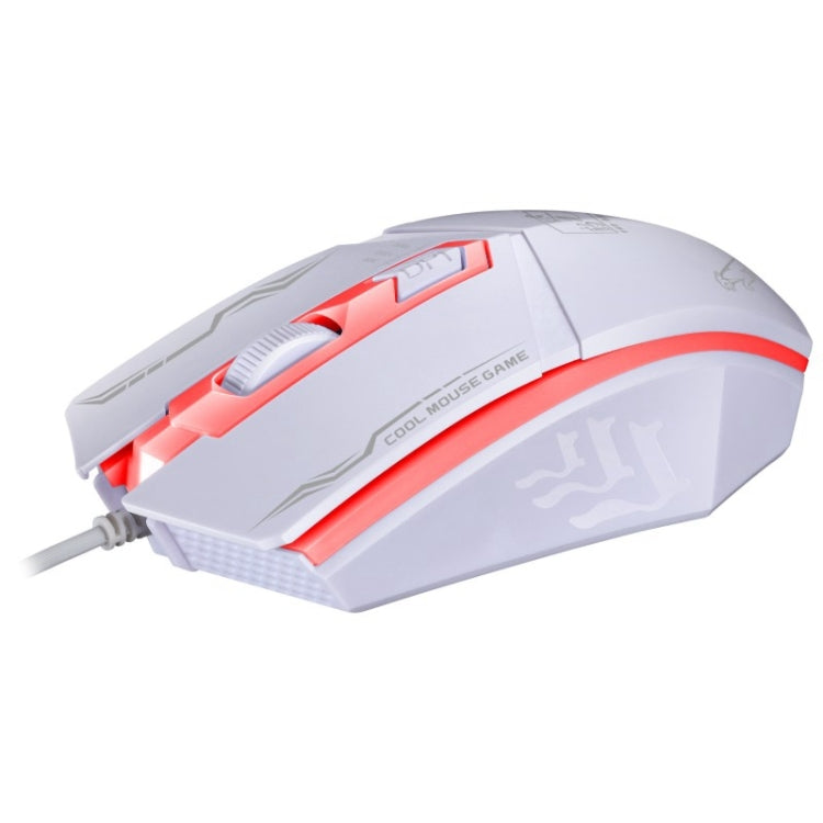 Chasing Leopard 199 USB 1600DPI Three-speed Adjustable LED Backlight Wired Optical Gaming Mouse, Length: 1.3m(White) - Wired Mice by Chasing Leopard | Online Shopping UK | buy2fix