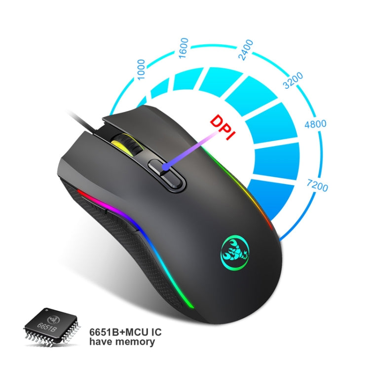 HXSJ A869 Type-C 7200dpi 6-modes Adjustable 7-keys RGB Light Wired Game Mouse - Computer & Networking by HXSJ | Online Shopping UK | buy2fix