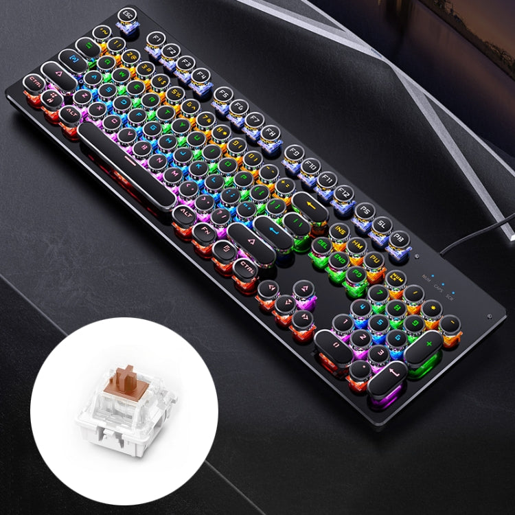 YINDIAO Electroplating Punk Mixed Light USB Mechanical Gaming Wired Keyboard, Tea Shaft (Black) -  by YINDIAO | Online Shopping UK | buy2fix