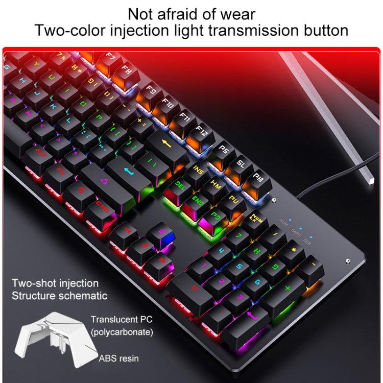 YINDIAO ZK-3 USB Mechanical Gaming Wired Keyboard, Black Shaft (White) - Wired Keyboard by YINDIAO | Online Shopping UK | buy2fix