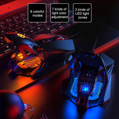 YINDIAO G10 7200DPI 7-modes Adjustable 7-keys RGB Light Wired Metal Mechanical Hard Core Macro Mouse, Style: Audio Version(Black) - Computer & Networking by YINDIAO | Online Shopping UK | buy2fix