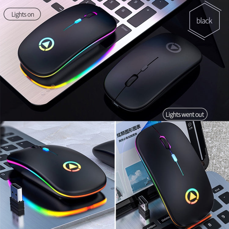 YINDIAO A2 BT3.0 + BT5.0 + 2.4GHz 1600DPI 3-modes Adjustable RGB Light Wireless Silent Bluetooth Mouse (Black) - Wireless Mice by YINDIAO | Online Shopping UK | buy2fix