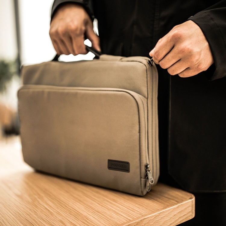 POFOKO E550 15.6 inch Portable Waterproof Polyester Laptop Handbag(Green) -  by POFOKO | Online Shopping UK | buy2fix