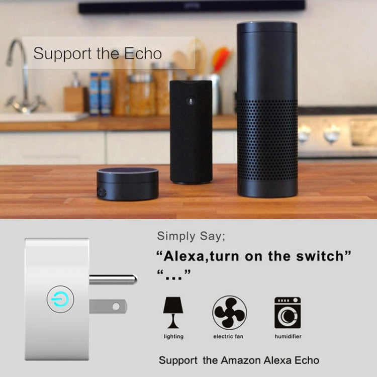 10A Round Shape WiFi Mini Plug APP Remote Control Timing Smart Socket Works with Alexa & Google Home, AC 100-240V, US Plug - Consumer Electronics by buy2fix | Online Shopping UK | buy2fix