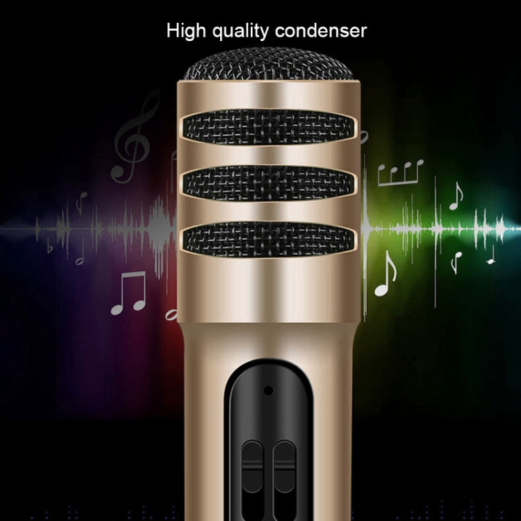 BGN-C7 Condenser Microphone Dual Mobile Phone Karaoke Live Singing Microphone Built-in Sound Card(Gold) - Consumer Electronics by buy2fix | Online Shopping UK | buy2fix