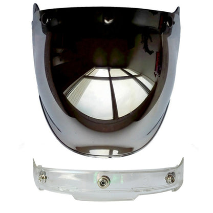 Soman Motorcycle Bubble Visor Open Face Helmet Visor Helmet Windshield Shield with Transparent Frame(Mirror) - Helmets by SOMAN | Online Shopping UK | buy2fix