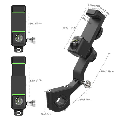 Motorcycle Spherical Compass Phone Holder, Rearview Mirror without Light (Green) - In Car by buy2fix | Online Shopping UK | buy2fix