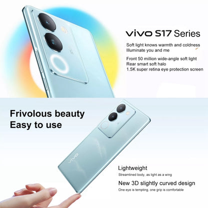 vivo S17 5G, 50MP Camera, 12GB+512GB, Dual Back Cameras, Screen Fingerprint Identification, 4600mAh Battery, 6.78 inch Android 13 OriginOS 3 Snapdragon 778G+ Octa Core up to 2.5GHz, OTG, NFC, Network: 5G (Blue) - vivo by vivo | Online Shopping UK | buy2fix