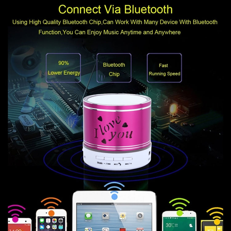 A9L Mini Portable Bluetooth Stereo Speaker with RGB LED Light, Built-in MIC, Support Hands-free Calls & TF Card & AUX(Magenta) - Mini Speaker by buy2fix | Online Shopping UK | buy2fix