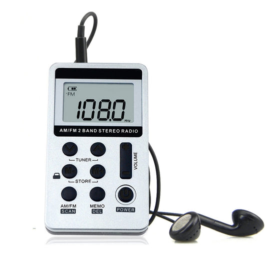 Portable AM / FM Two Bands Rechargeable Stereo Radio Mini Receiver with & LCD Screen & Earphone Jack & Lanyard (White) - Consumer Electronics by buy2fix | Online Shopping UK | buy2fix